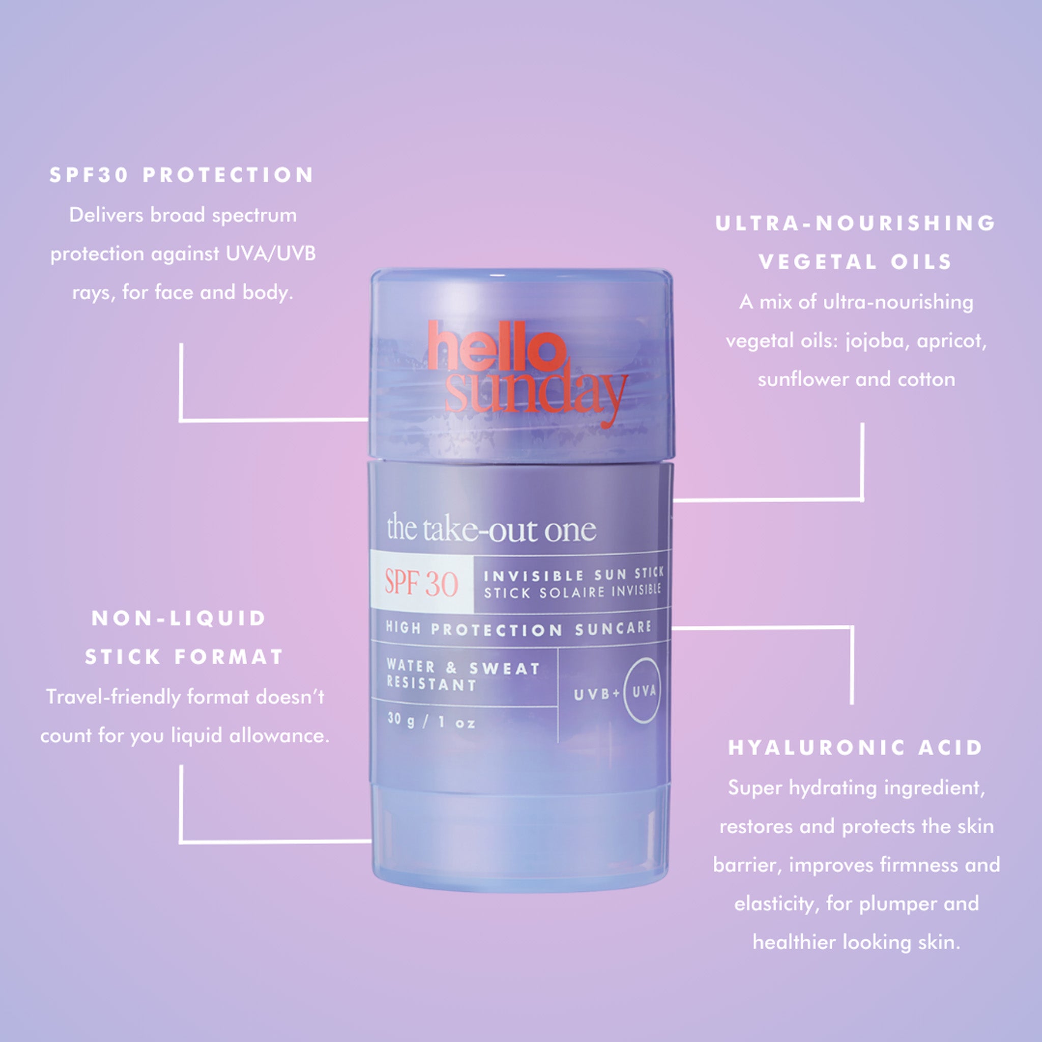 THE TAKE-OUT ONE INVISIBLE SUN STICK SPF30 WITH HYALURONIC ACID
