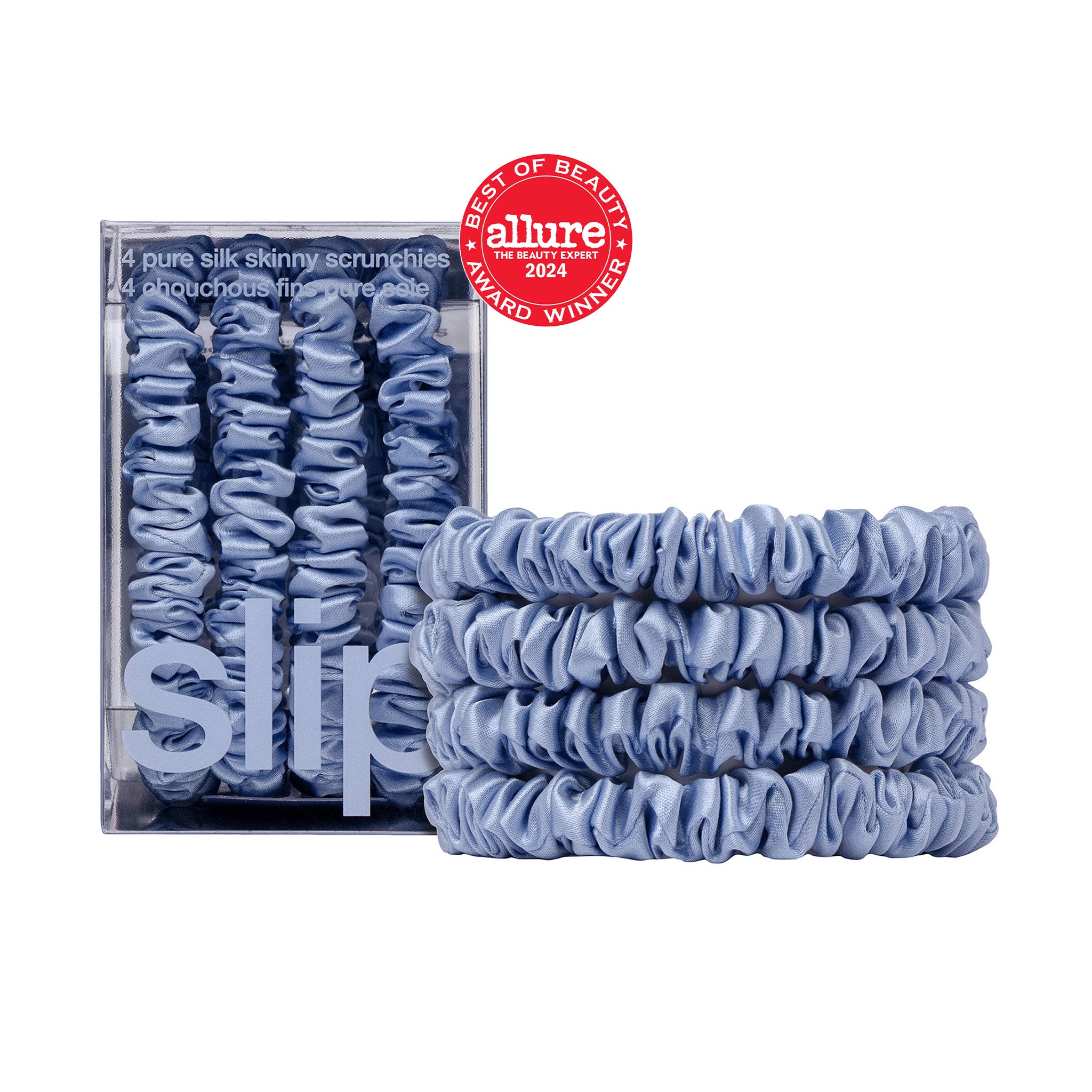 SKINNY SCRUNCHIES - SET OF 4 - CORNFLOWER